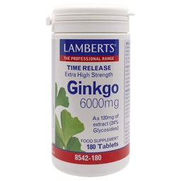 GINKGO 6000mg 180 TABLETS LAMBERTS